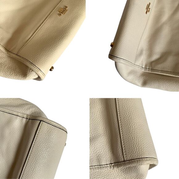 Coach 1921 Pebbled Leather City Tote Chalk Ivory Shoulder Bag Large Purse - Picture 13 of 13